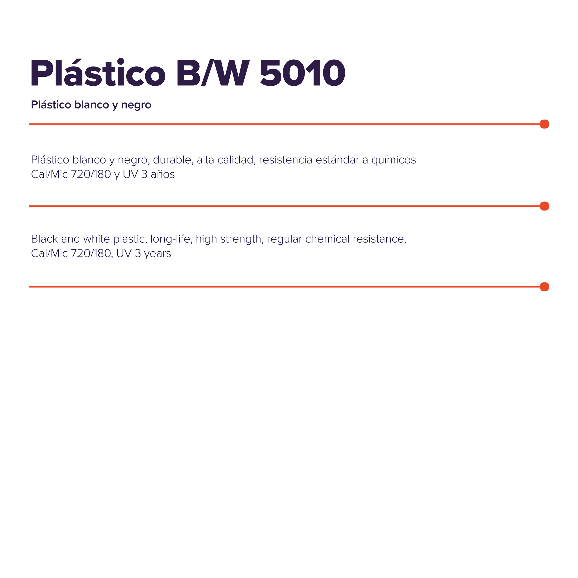 Black and white plastic 5010